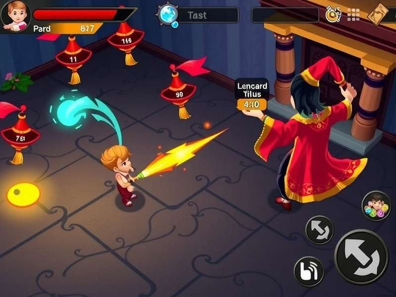 Powerful Potioners combat scene showing character using potions in battle